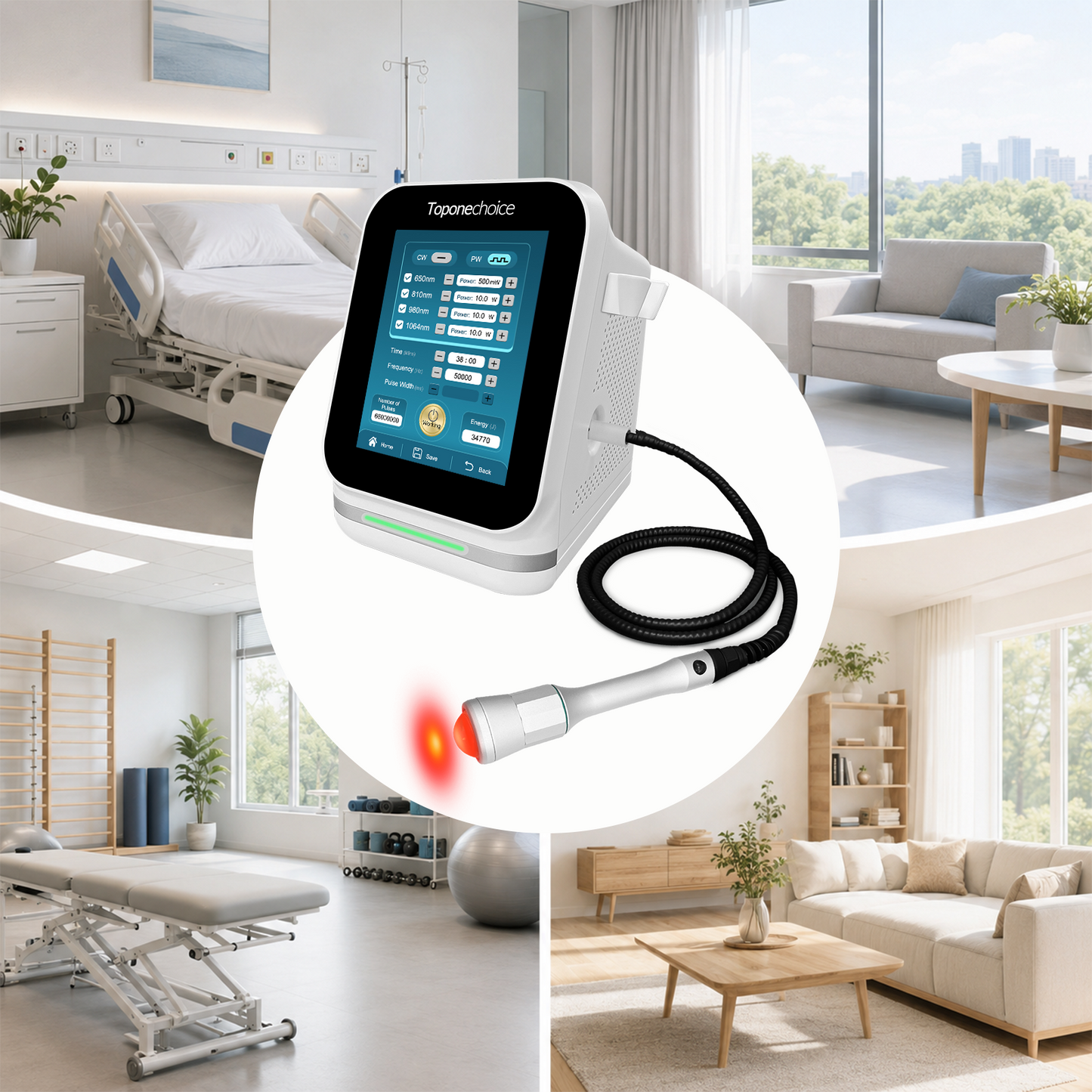 SupraCure Rehab 45W Quad Class 4 Laser Device for Human Pain Relief & Rehabilitation Therapy -1