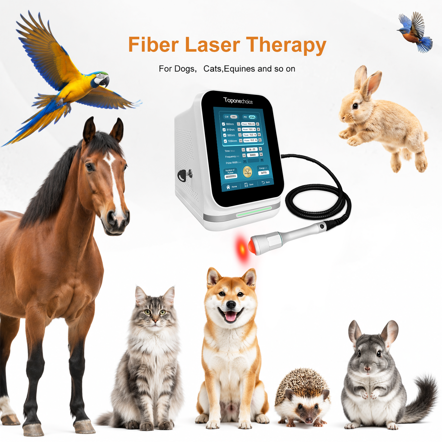 SupraCure Vet 45W Quad Class 4 Laser Device for Horses Equines Dogs -1