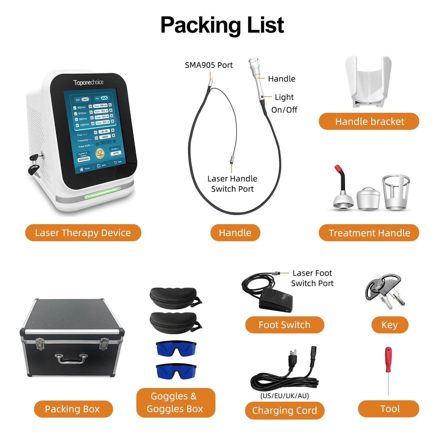 30W Class IV Physiotherapy Laser System for Rehabilitation and Chiropractic Clinics