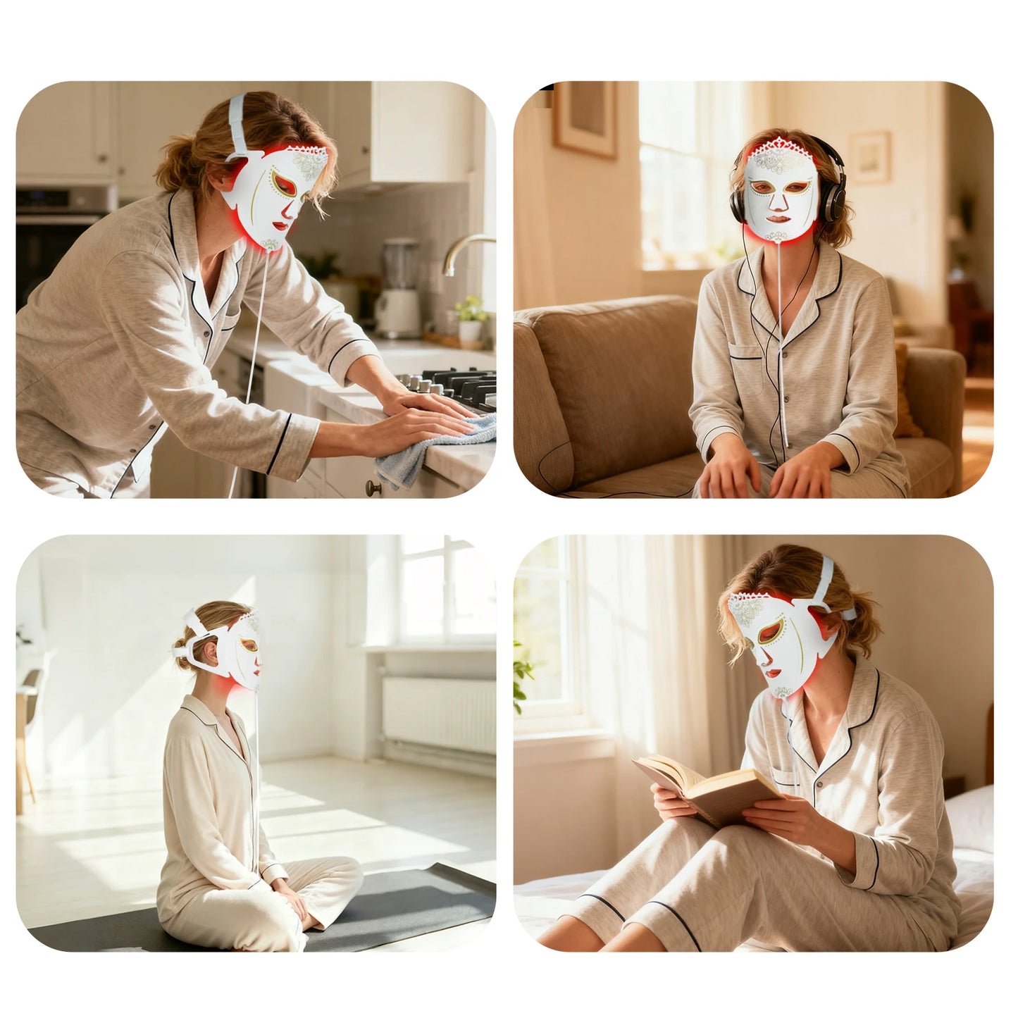 LED Red and Near-Infrared Light Therapy Face Mask for wrinkle, anti-aging