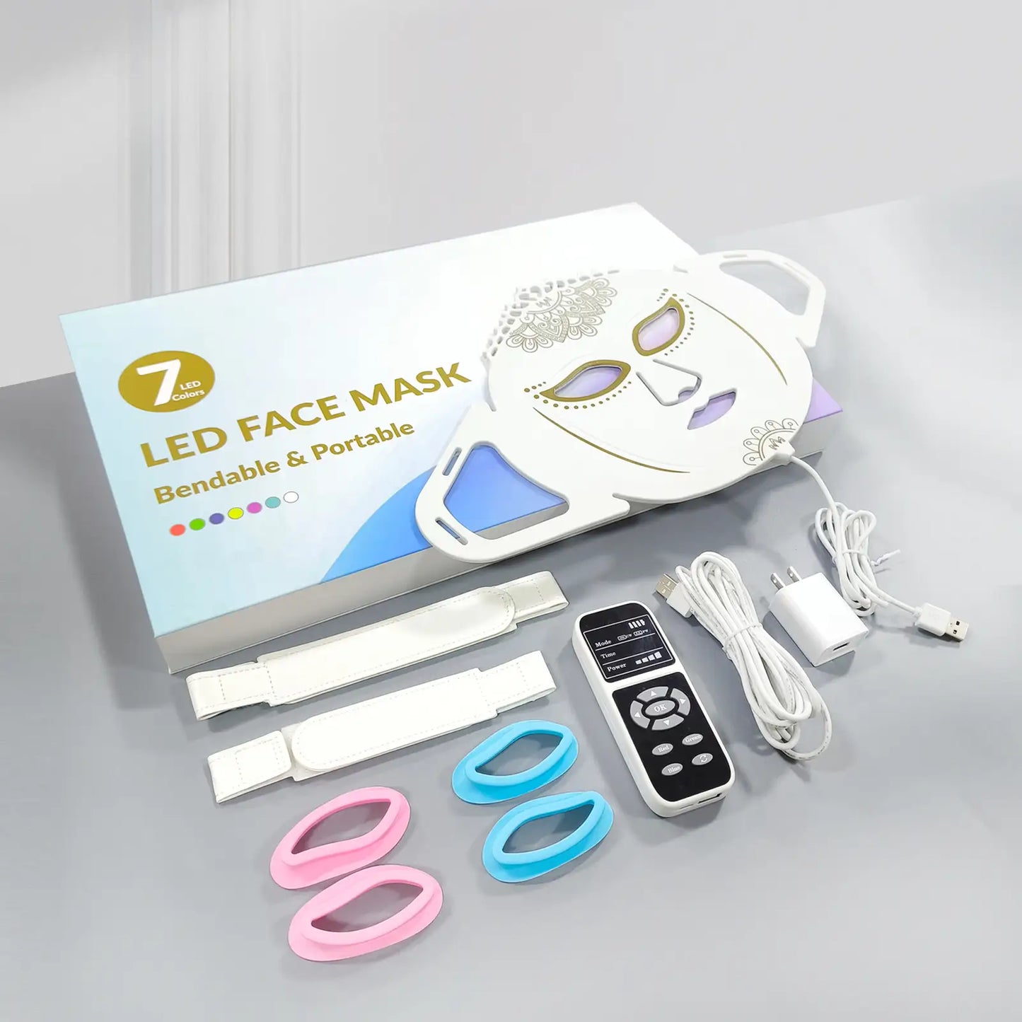 LED Red and Near-Infrared Light Therapy Face Mask for wrinkle, anti-aging