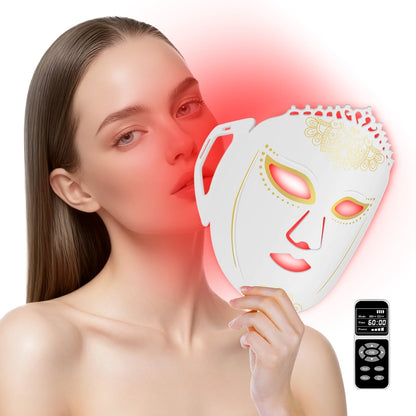LED Red and Near-Infrared Light Therapy Face Mask for wrinkle, anti-aging