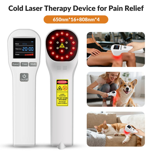 Handheld Laser Pain Treatment Device 880mW 650nm 880nm Red Light for Humans Pets Pain Relief