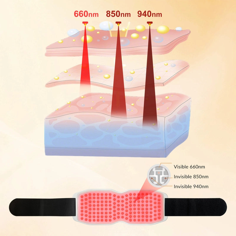 Red Light Therapy Belt 660nm 850nm 940nm 3-in-1 LED Chips