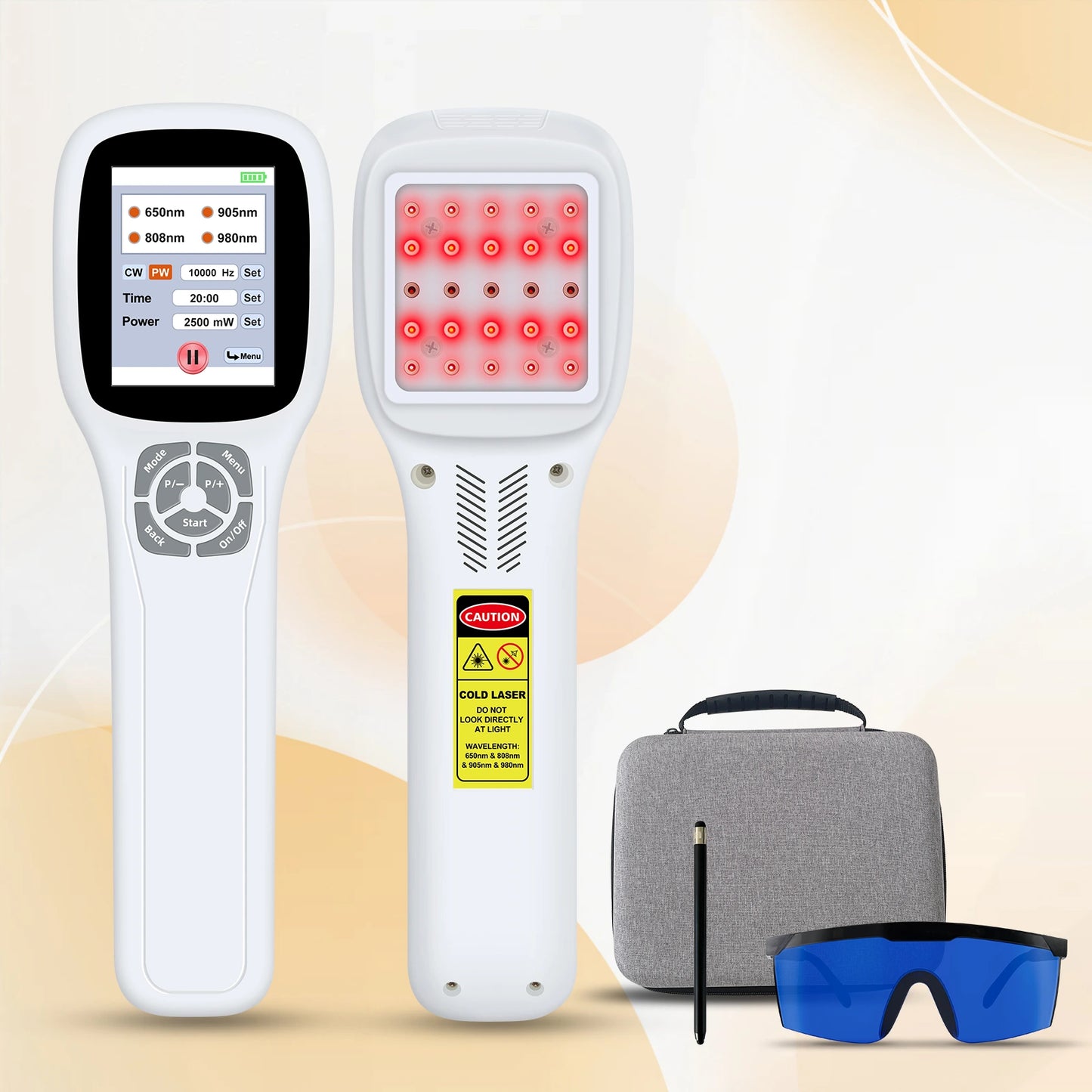 Touchscreen FourWave Laser Therapy Device for Pain 200-2500mW Adjustable