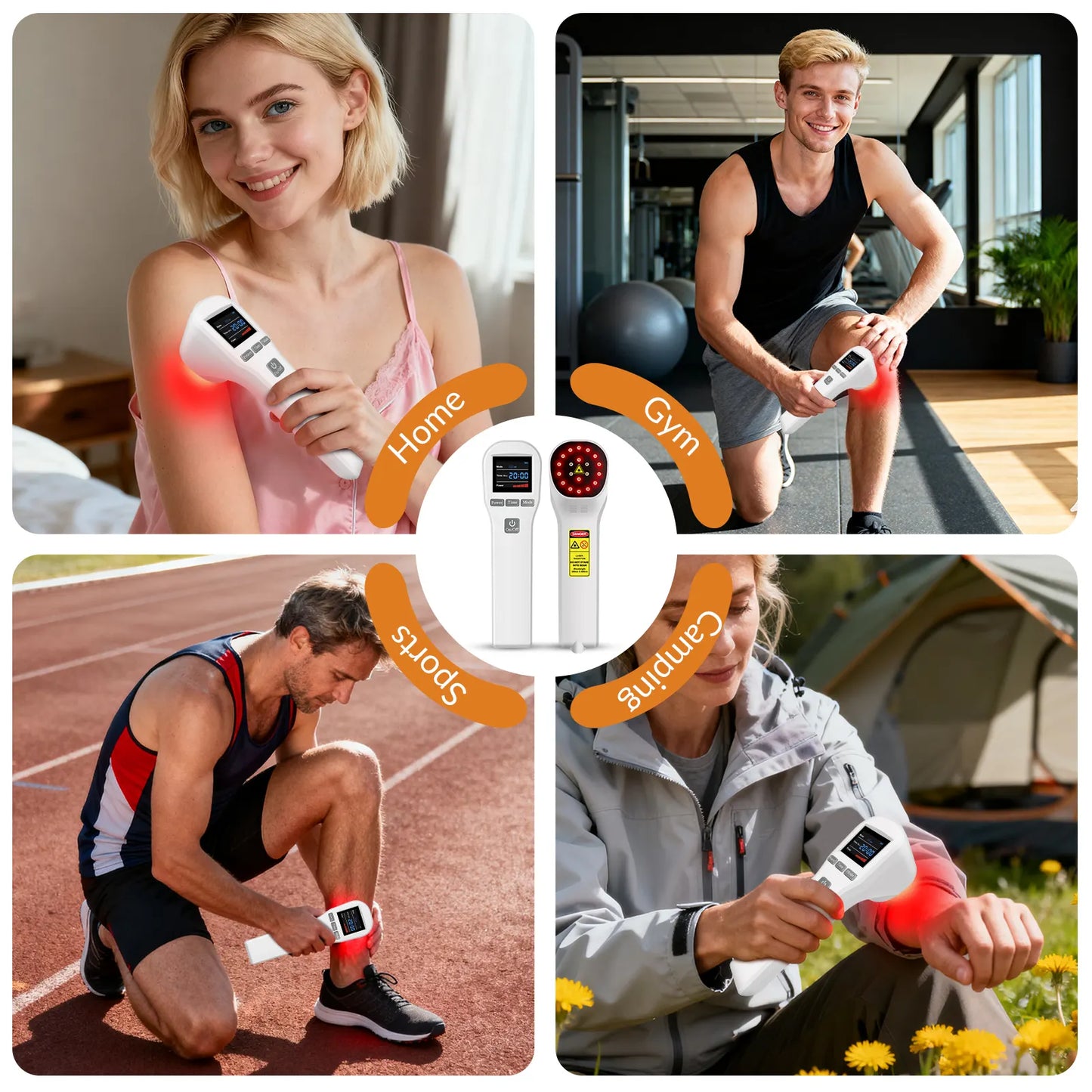 Handheld Laser Pain Treatment Device 880mW 650nm 880nm Red Light for Humans Pets Pain Relief