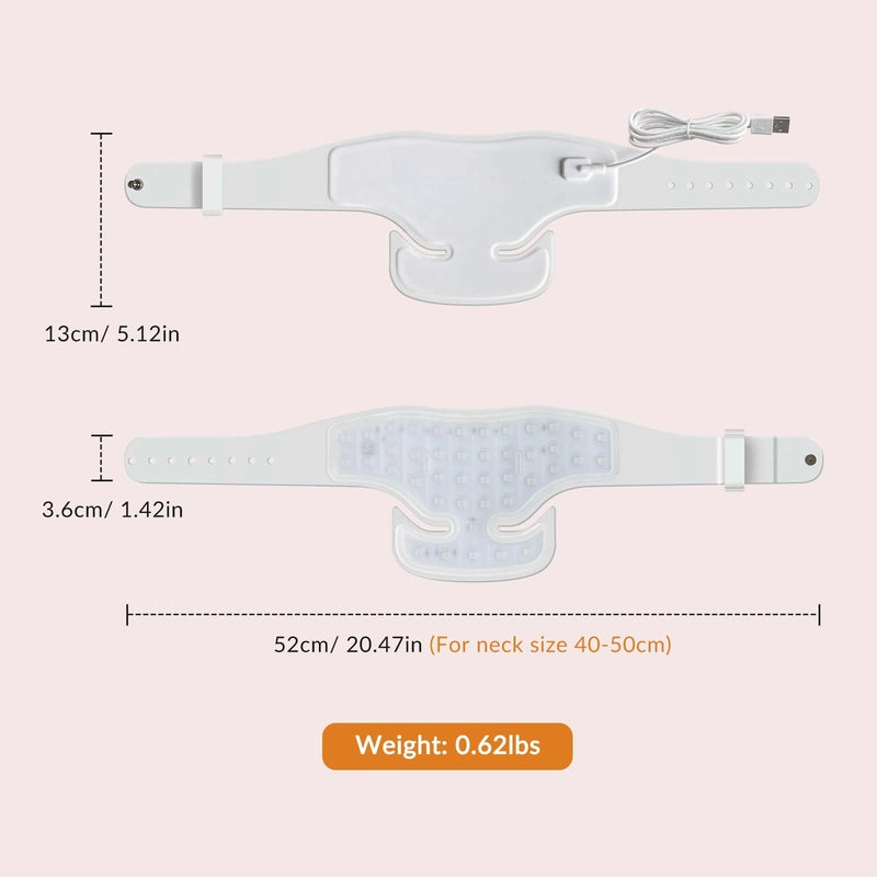Red Light Therapy Neck Device for Pain Relief, 660nm/850nm/940nm Near Infrared LED Wrap for Muscle Tension, Stiff Neck & Joints, Hands-Free Home Use