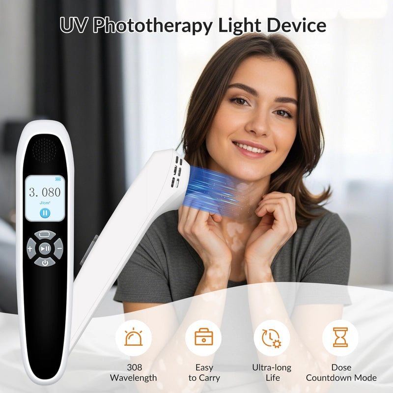 Portable 308nm UVB Phototherapy Device – Effective for Vitiligo & Psoriasis at Home